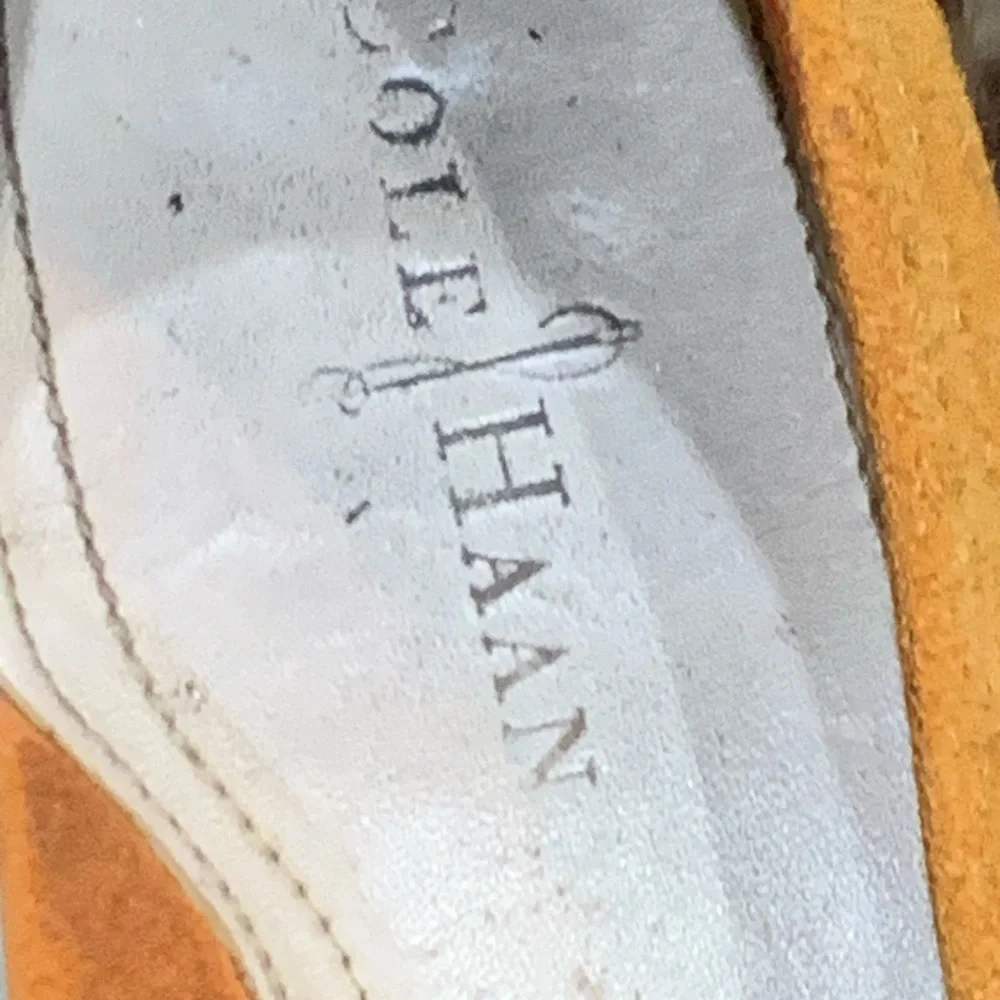 Cole Haan Somerset Loafers Men size 8M Orange Suede Shoes. Rare color